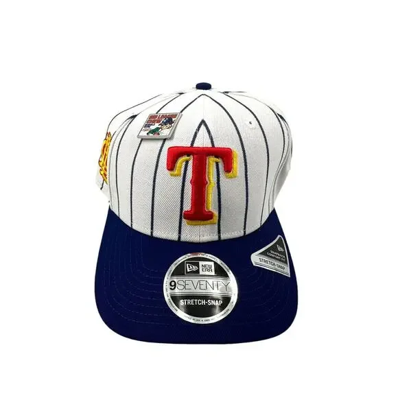 Texas Rangers Big League Chew Pinstripe New Era 9seventy Stretch Snap Back Cap